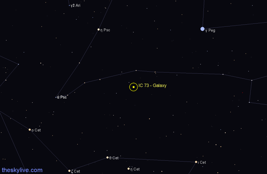 Finder chart IC 73 - Galaxy in Pisces star