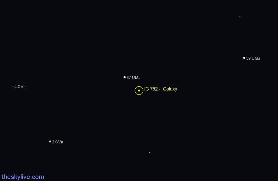 Finder chart IC 752 -  Galaxy in Ursa Major star