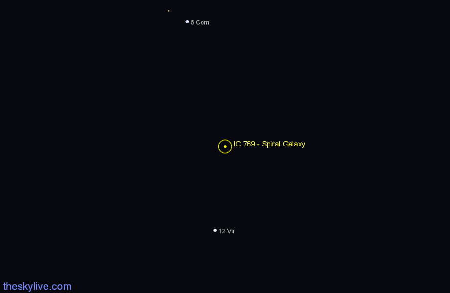 Finder chart IC 769 - Spiral Galaxy in Virgo star