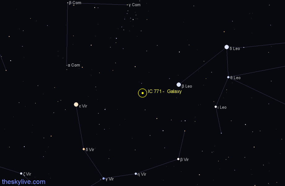 Finder chart IC 771 - Galaxy in Virgo star