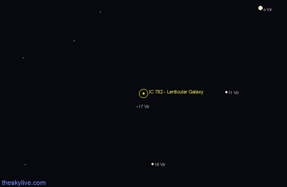 Finder chart IC 782 - Lenticular Galaxy in Virgo star