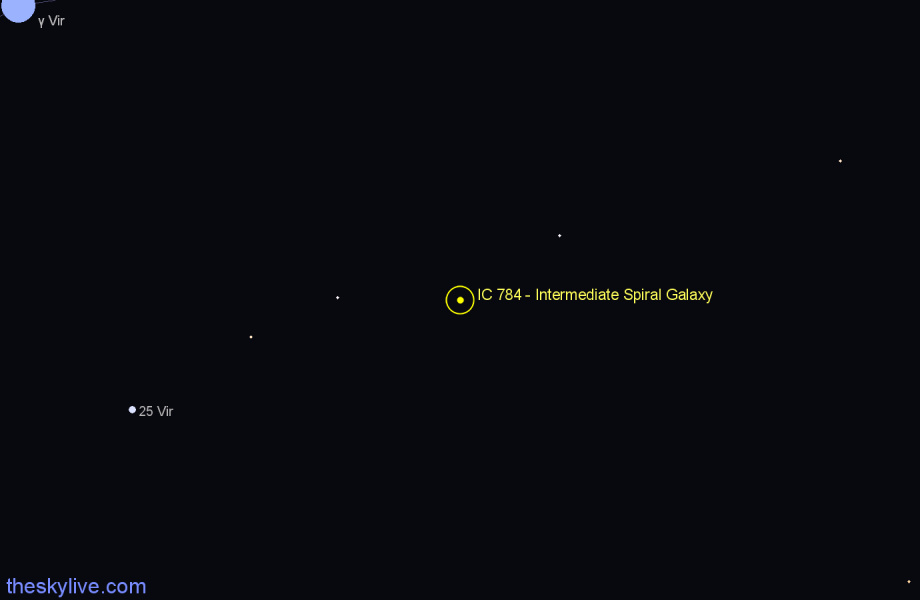 Finder chart IC 784 - Intermediate Spiral Galaxy in Virgo star