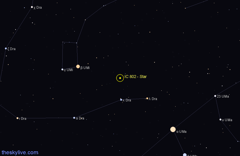 Finder chart IC 802 - Star in Draco star