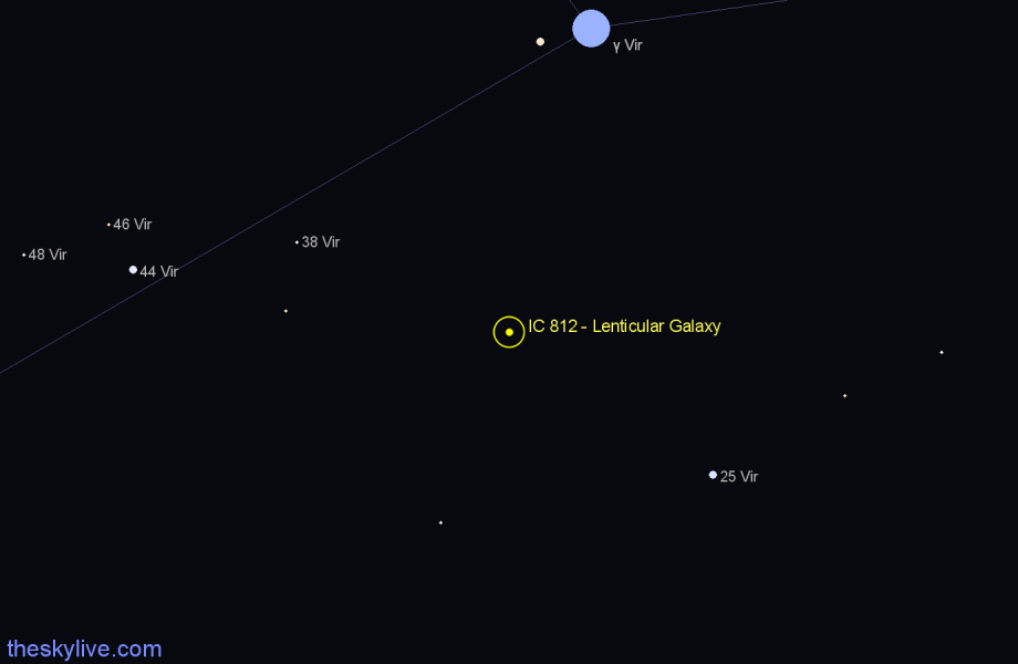 Finder chart IC 812 - Lenticular Galaxy in Virgo star