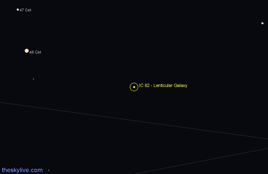 Finder chart IC 82 - Lenticular Galaxy in Cetus star