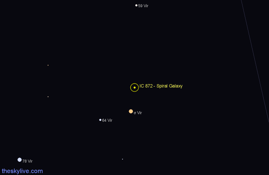 Finder chart IC 872 - Spiral Galaxy in Virgo star