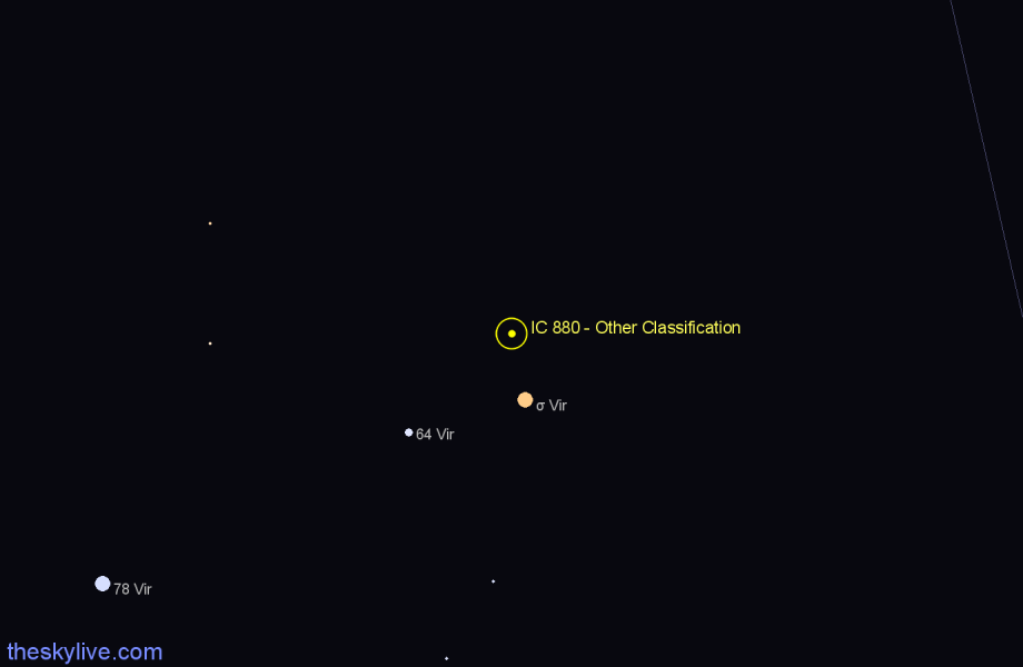 Finder chart IC 880 - Other Classification in Virgo star