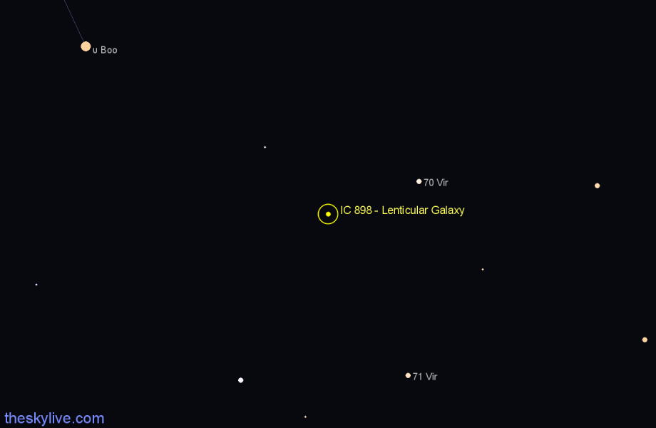 Finder chart IC 898 - Lenticular Galaxy in Virgo star