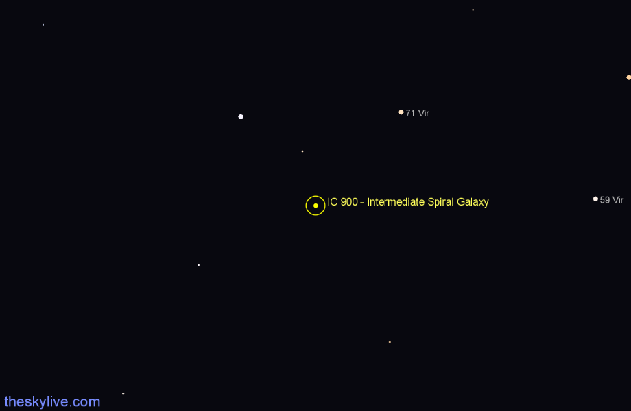 Finder chart IC 900 - Intermediate Spiral Galaxy in Virgo star