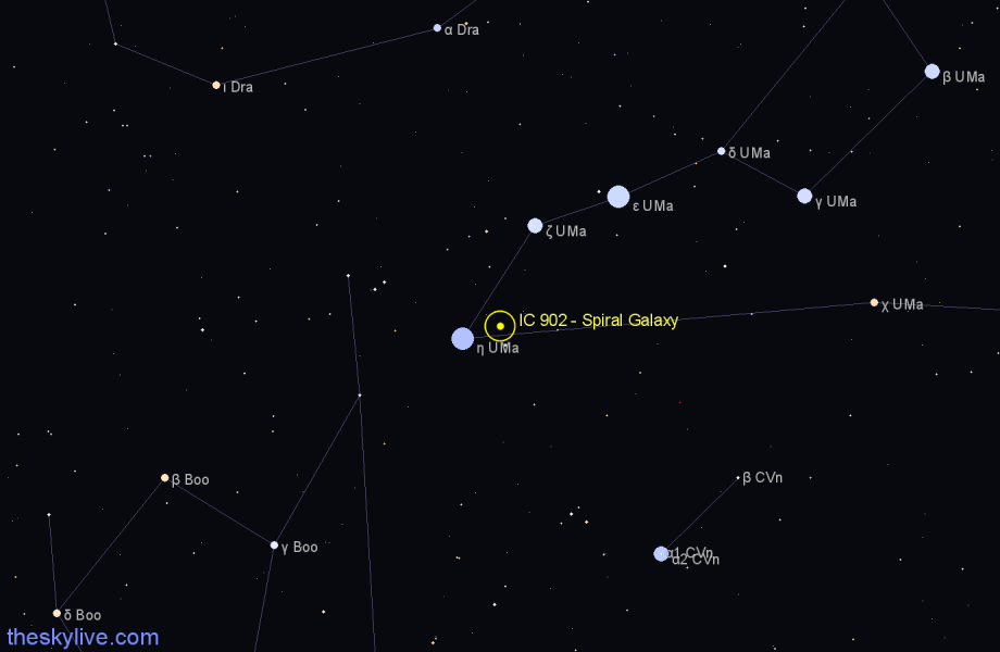 Finder chart IC 902 - Spiral Galaxy in Ursa Major star