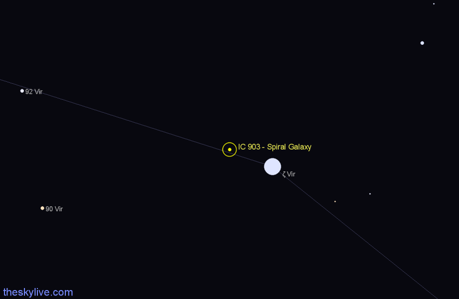 Finder chart IC 903 - Spiral Galaxy in Virgo star