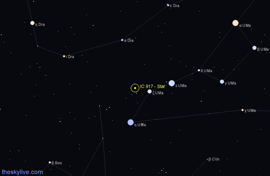 Finder chart IC 917 - Star in Ursa Major star