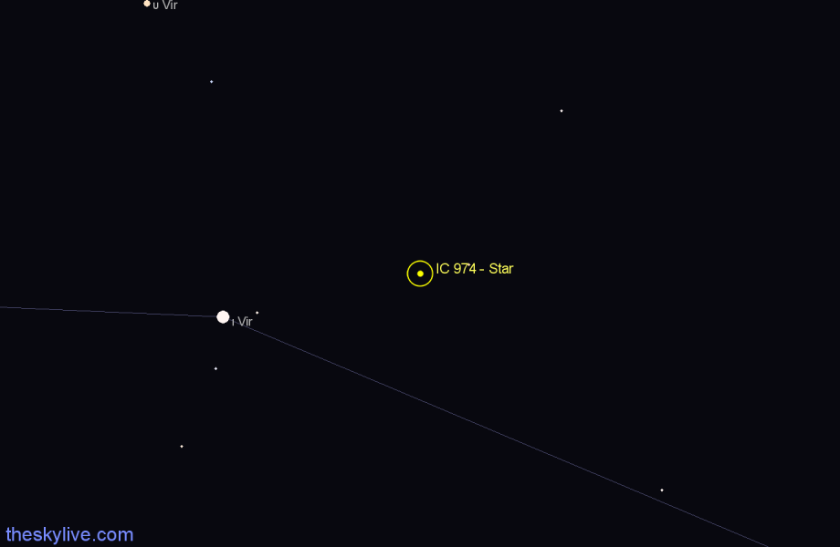 Finder chart IC 974 - Star in Virgo star