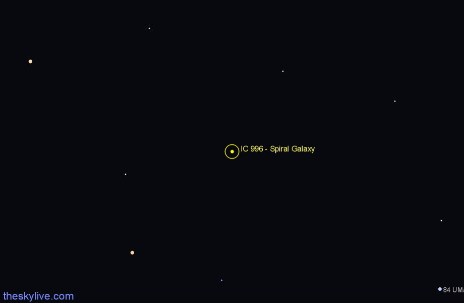 Finder chart IC 996 - Spiral Galaxy in Ursa Major star