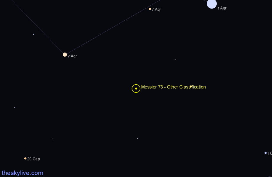 Finder chart Messier 73 - Other Classification in Aquarius star