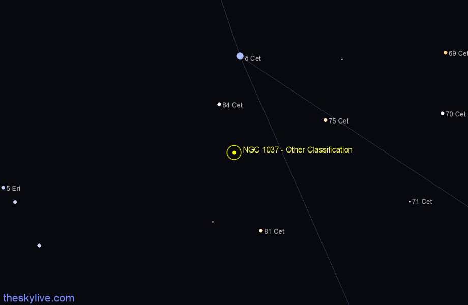 Finder chart NGC 1037 - Other Classification in Cetus star