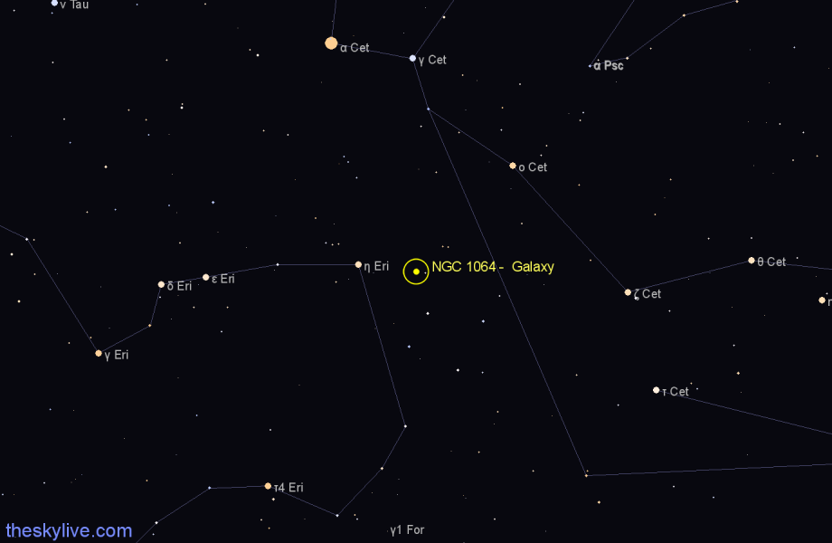 Finder chart NGC 1064 -  Galaxy in Cetus star