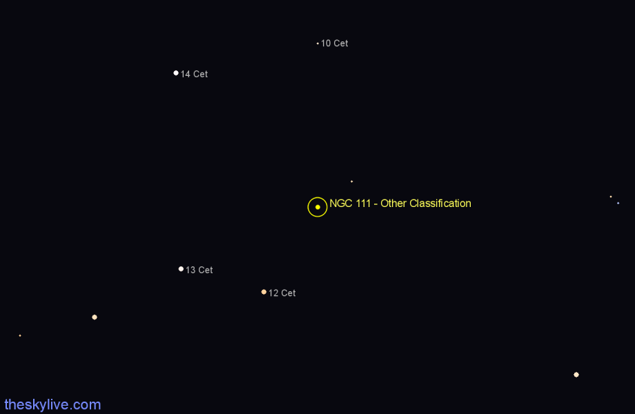 Finder chart NGC 111 - Other Classification in Cetus star