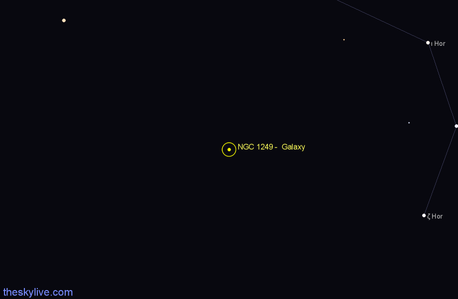 Finder chart NGC 1249 - Galaxy in Horologium star