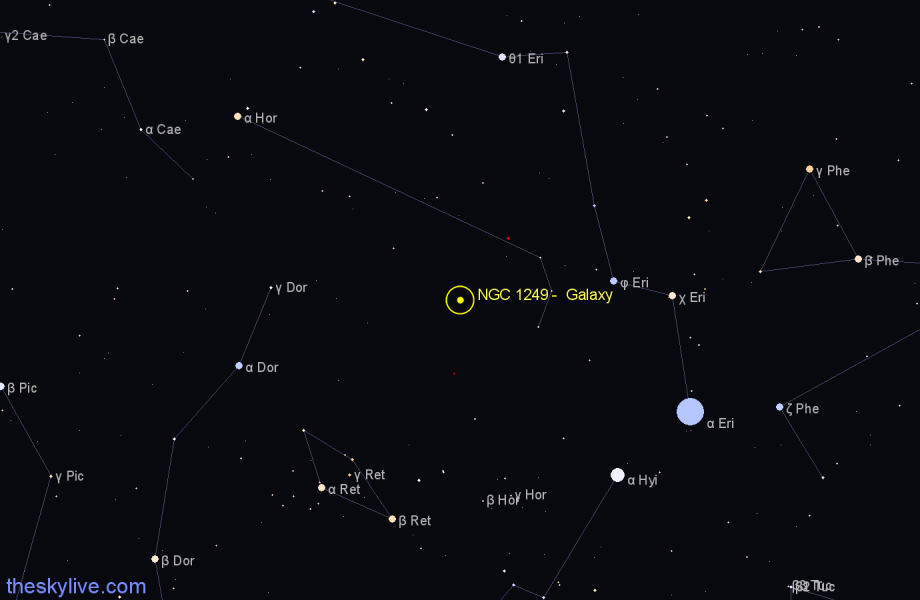Finder chart NGC 1249 - Galaxy in Horologium star