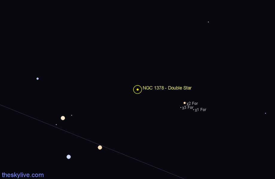 Finder chart NGC 1378 - Double Star in Fornax star