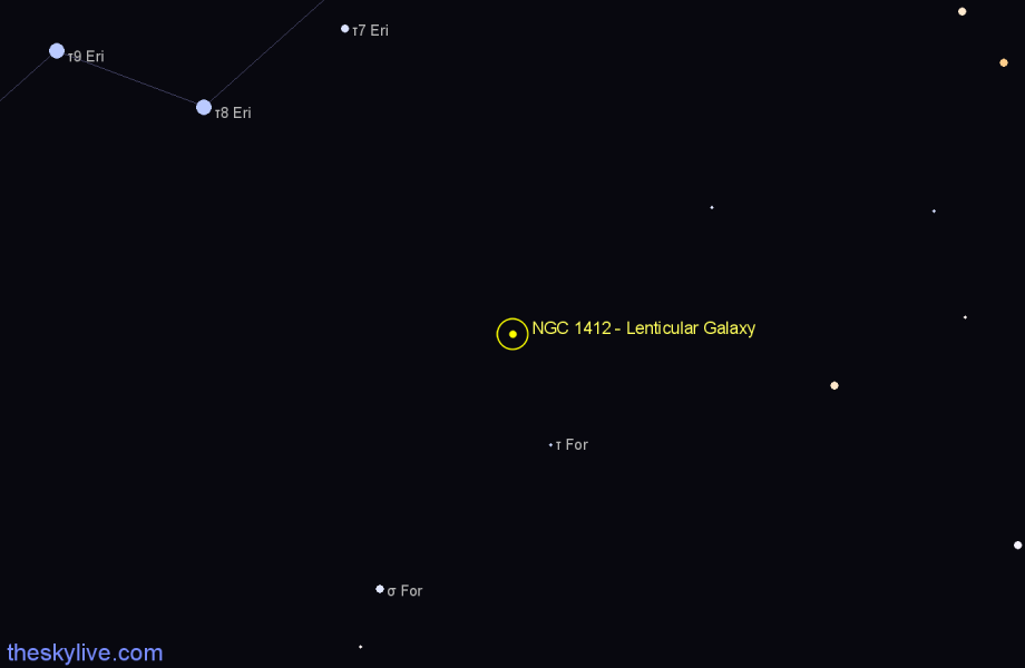 Finder chart NGC 1412 - Lenticular Galaxy in Fornax star