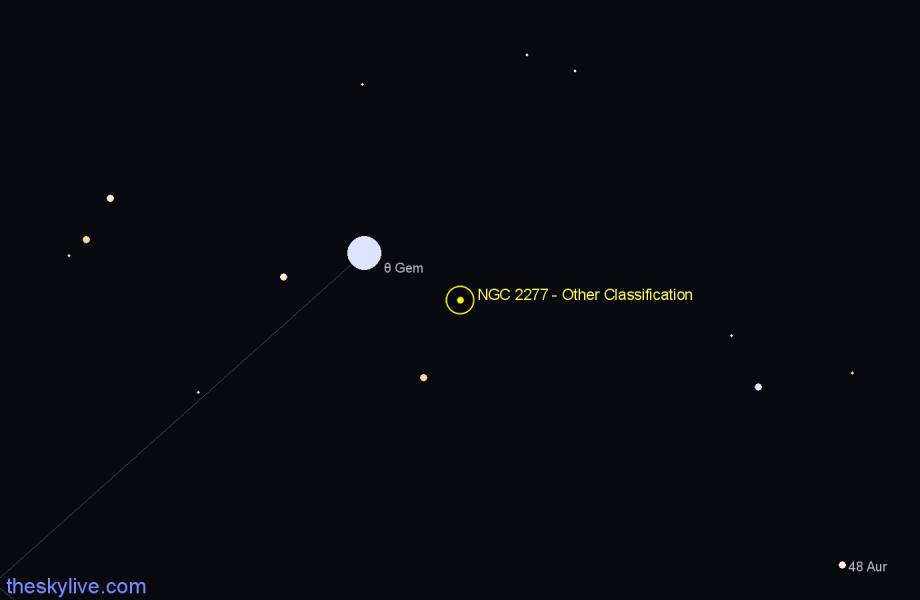 Finder chart NGC 2277 - Other Classification in Gemini star