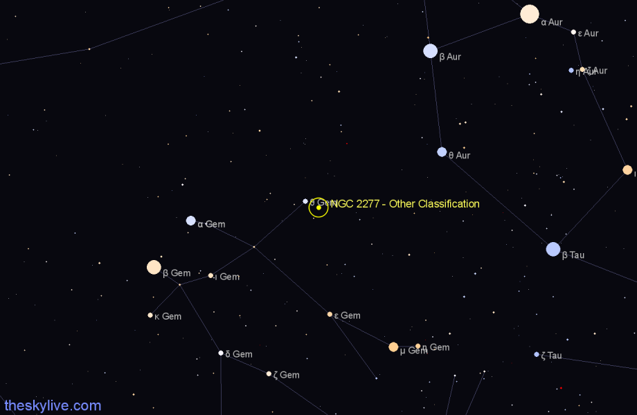 Finder chart NGC 2277 - Other Classification in Gemini star