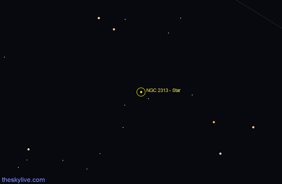 Finder chart NGC 2313 - Star in Monoceros star