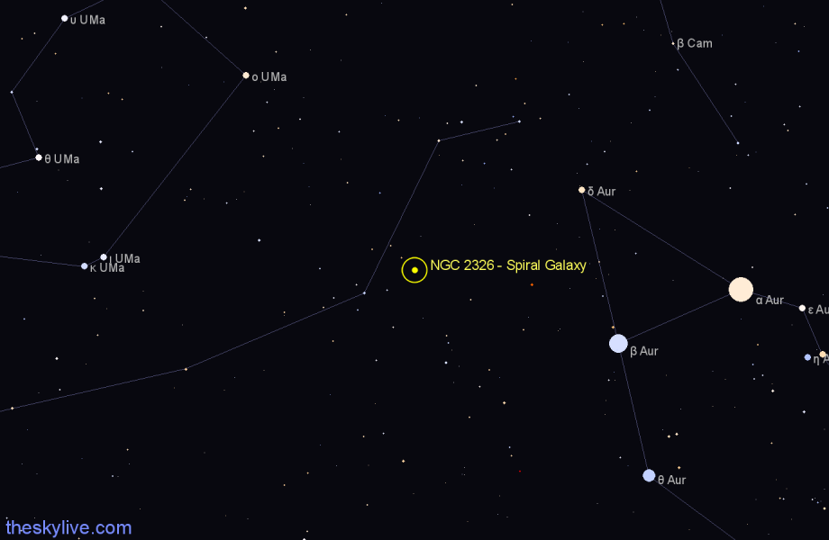 Finder chart NGC 2326 - Spiral Galaxy in Lynx star