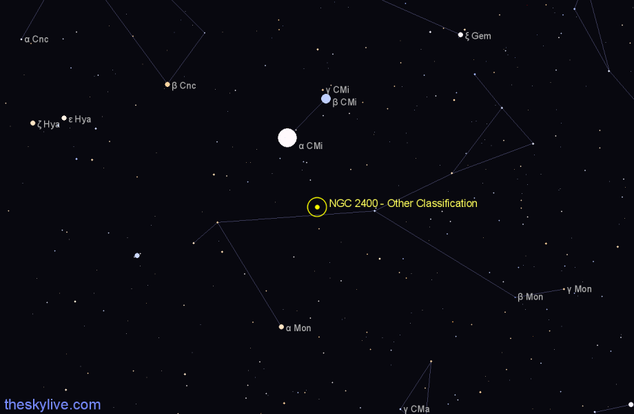 Finder chart NGC 2400 - Other Classification in Canis Minor star