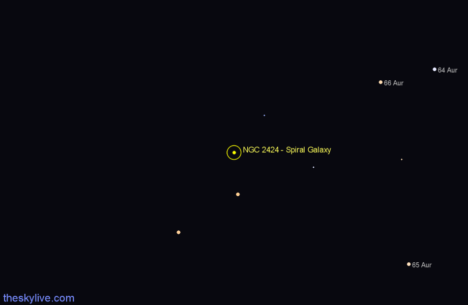 Finder chart NGC 2424 - Spiral Galaxy in Lynx star