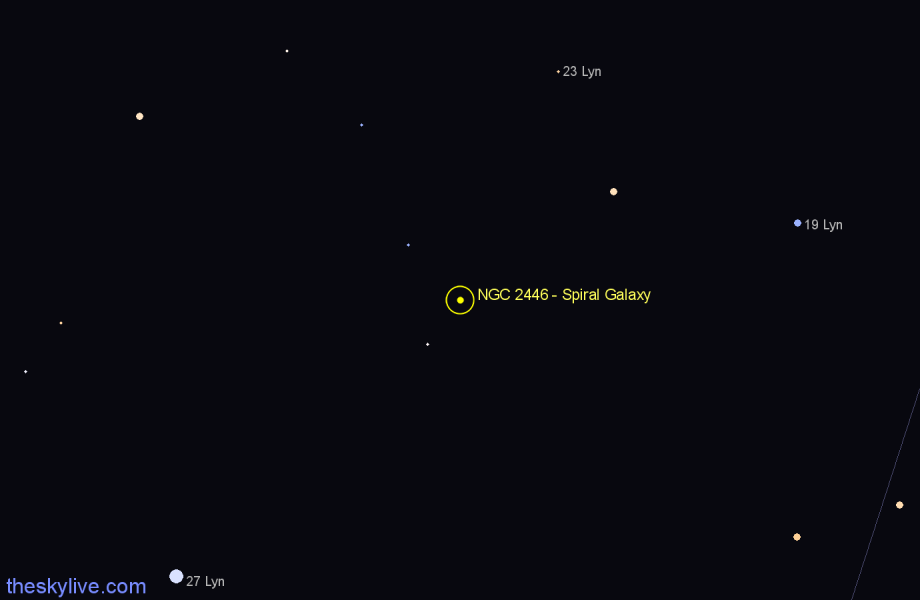 Finder chart NGC 2446 - Spiral Galaxy in Lynx star