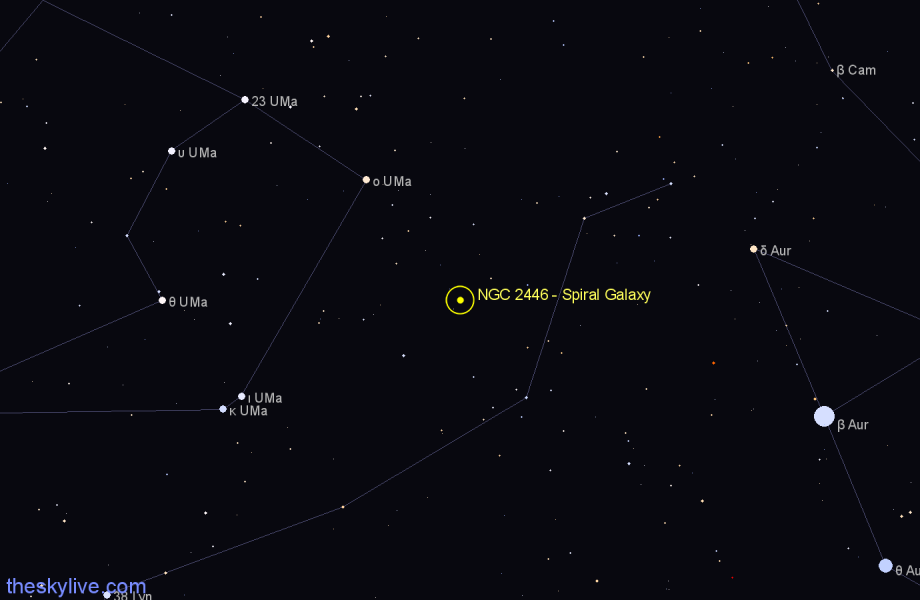 Finder chart NGC 2446 - Spiral Galaxy in Lynx star