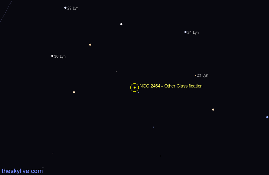 Finder chart NGC 2464 - Other Classification in Lynx star