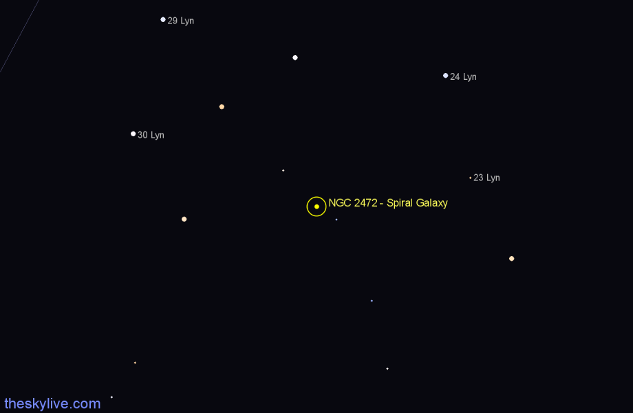 Finder chart NGC 2472 - Spiral Galaxy in Lynx star