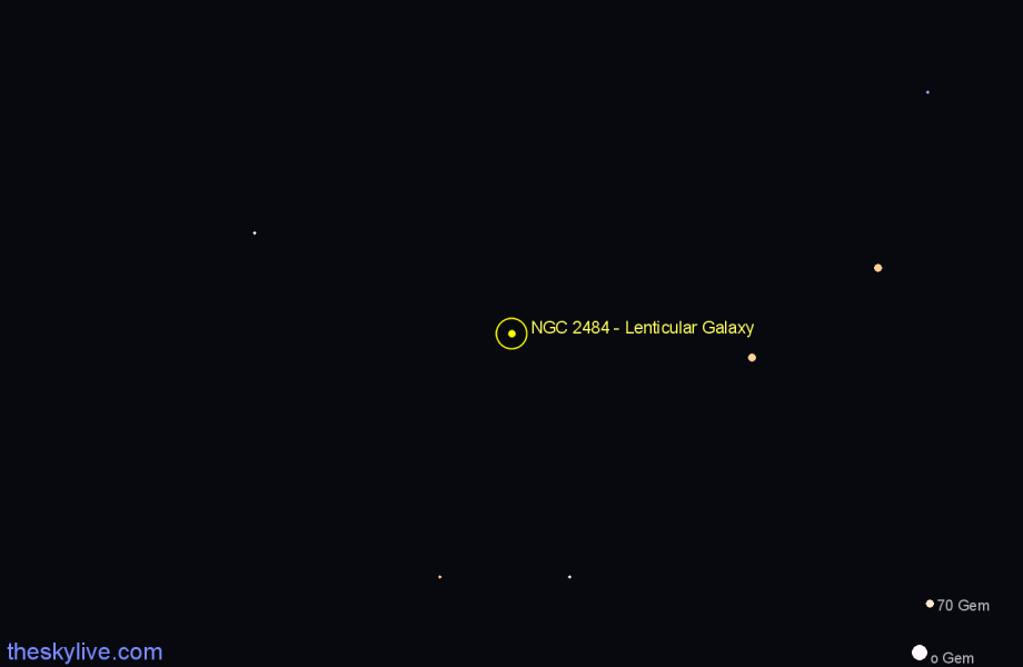 Finder chart NGC 2484 - Lenticular Galaxy in Lynx star