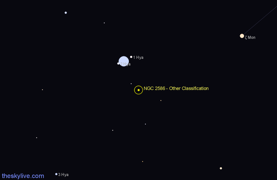 Finder chart NGC 2586 - Other Classification in Hydra star
