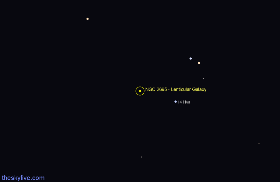 Finder chart NGC 2695 - Lenticular Galaxy in Hydra star