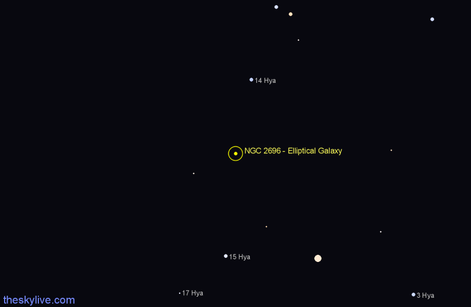Finder chart NGC 2696 - Elliptical Galaxy in Hydra star