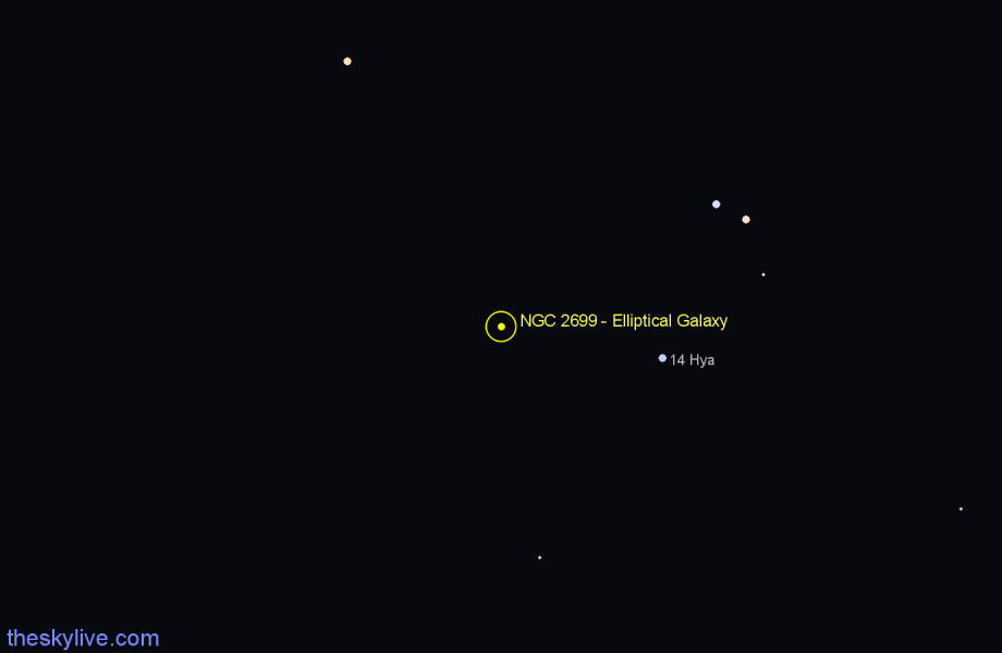 Finder chart NGC 2699 - Elliptical Galaxy in Hydra star