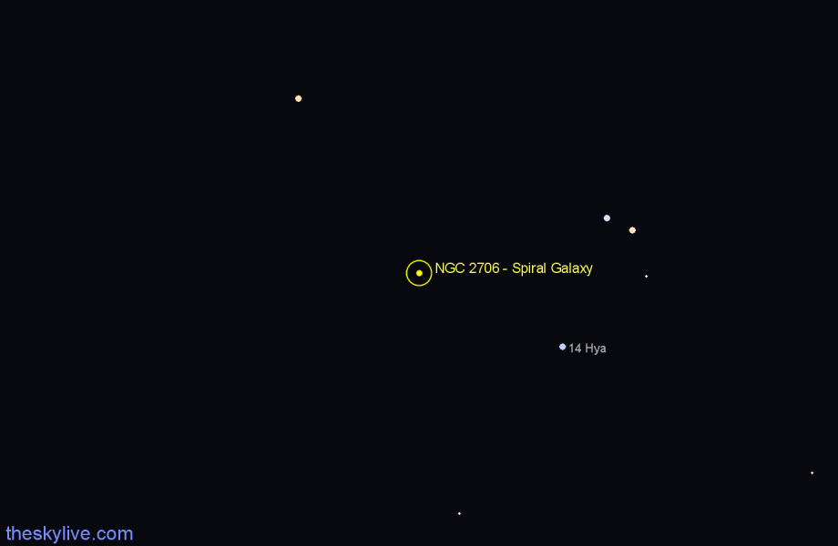 Finder chart NGC 2706 - Spiral Galaxy in Hydra star