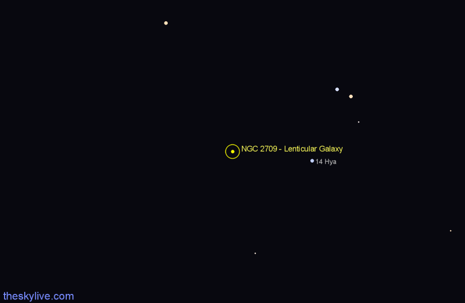 Finder chart NGC 2709 - Lenticular Galaxy in Hydra star
