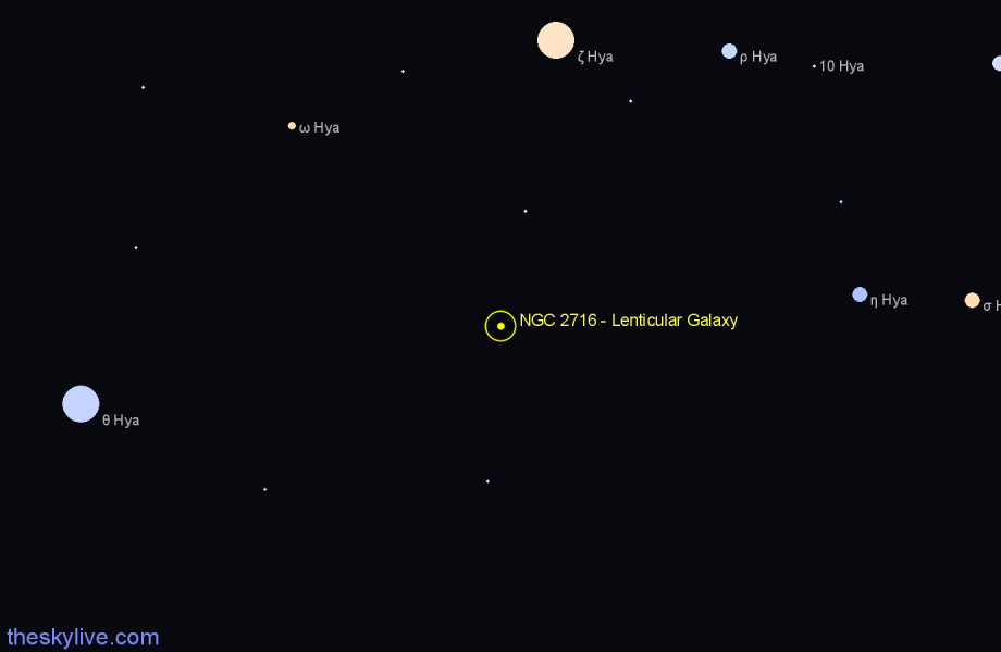 Finder chart NGC 2716 - Lenticular Galaxy in Hydra star