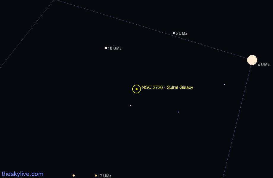 Finder chart NGC 2726 - Spiral Galaxy in Ursa Major star
