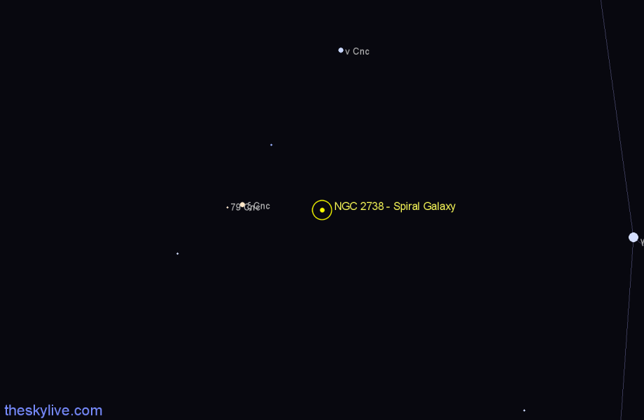 Finder chart NGC 2738 - Spiral Galaxy in Cancer star