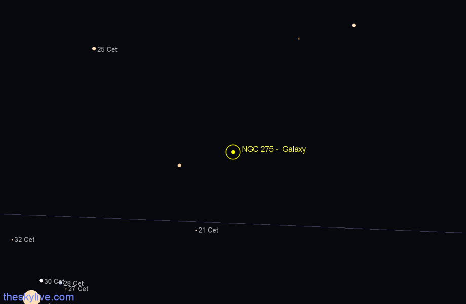 Finder chart NGC 275 -  Galaxy in Cetus star