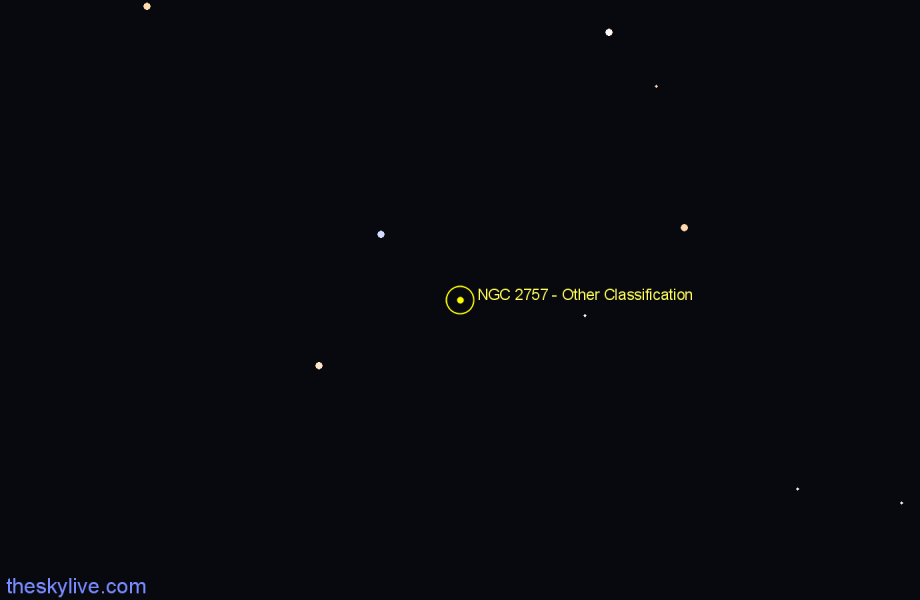 Finder chart NGC 2757 - Other Classification in Hydra star