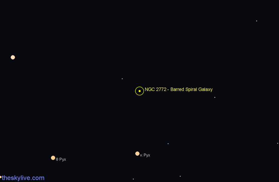 Finder chart NGC 2772 - Barred Spiral Galaxy in Pyxis star