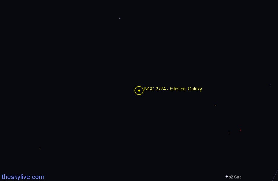 Finder chart NGC 2774 - Elliptical Galaxy in Cancer star